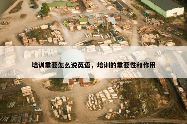 培训重要怎么说英语，培训的重要性和作用