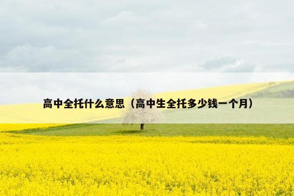 高中全托什么意思（高中生全托多少钱一个月）