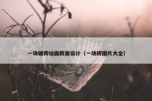 一块破砖绘画教案设计（一块砖图片大全）