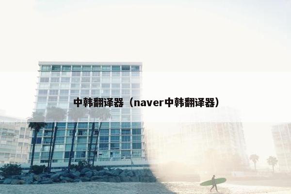 中韩翻译器（naver中韩翻译器）