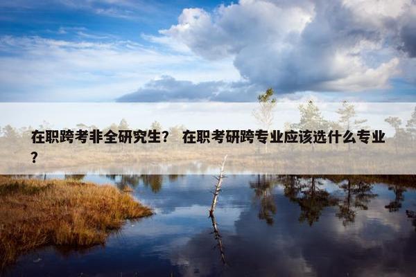 在职跨考非全研究生？ 在职考研跨专业应该选什么专业？