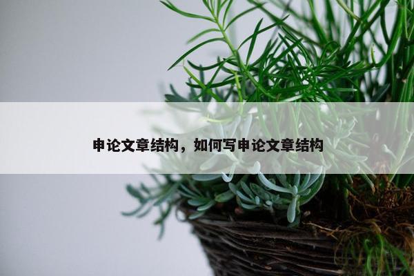申论文章结构，如何写申论文章结构