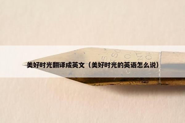 美好时光翻译成英文（美好时光的英语怎么说）