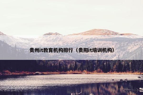 贵州it教育机构排行（贵阳it培训机构）