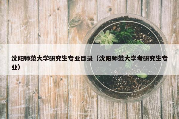 沈阳师范大学研究生专业目录（沈阳师范大学考研究生专业）