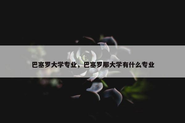 巴塞罗大学专业，巴塞罗那大学有什么专业