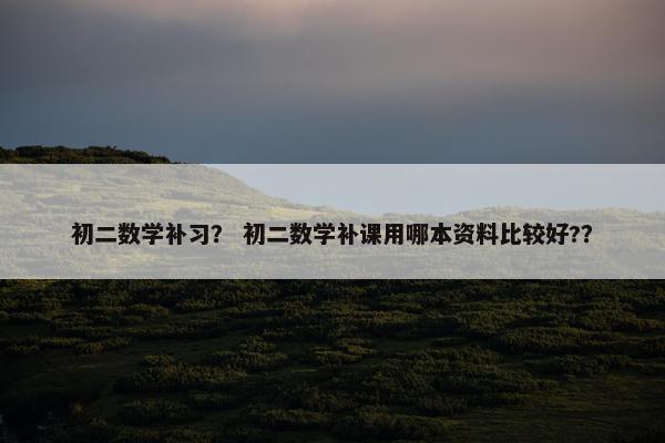 初二数学补习？ 初二数学补课用哪本资料比较好?？
