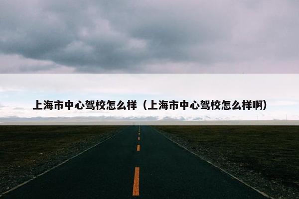 上海市中心驾校怎么样（上海市中心驾校怎么样啊）