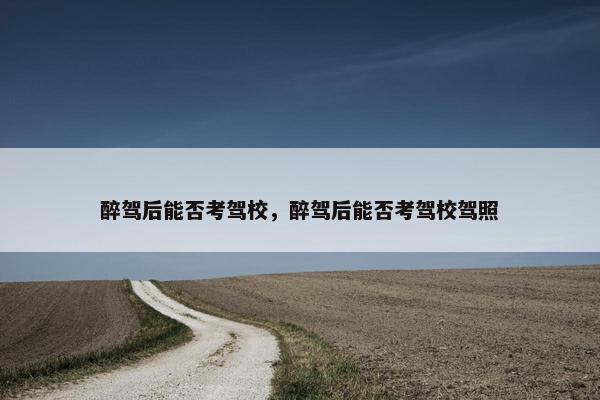 醉驾后能否考驾校，醉驾后能否考驾校驾照
