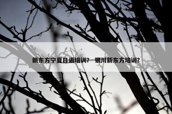 新东方宁夏日语培训？ 银川新东方培训？