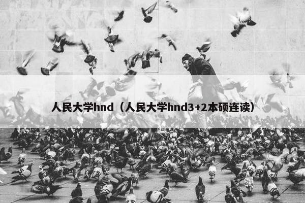 人民大学hnd（人民大学hnd3+2本硕连读）