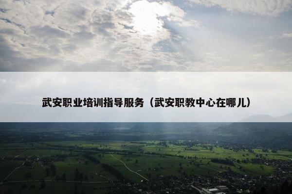 武安职业培训指导服务（武安职教中心在哪儿）