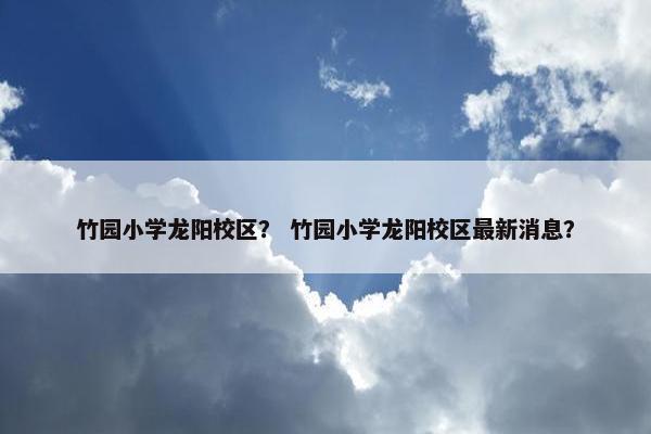 竹园小学龙阳校区？ 竹园小学龙阳校区最新消息？