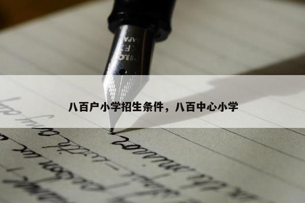 八百户小学招生条件，八百中心小学