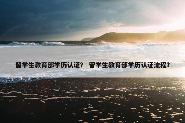 留学生教育部学历认证？ 留学生教育部学历认证流程？