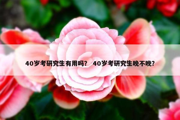 40岁考研究生有用吗？ 40岁考研究生晚不晚？