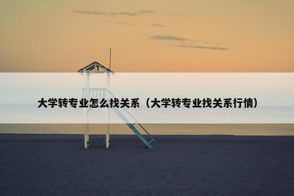 大学转专业怎么找关系（大学转专业找关系行情）