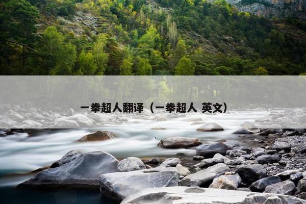 一拳超人翻译（一拳超人 英文）
