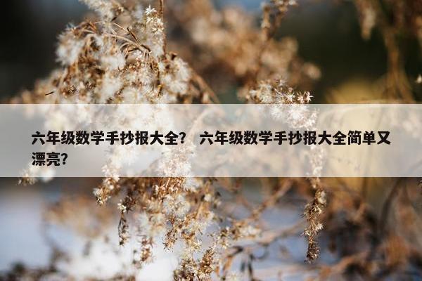 六年级数学手抄报大全？ 六年级数学手抄报大全简单又漂亮？
