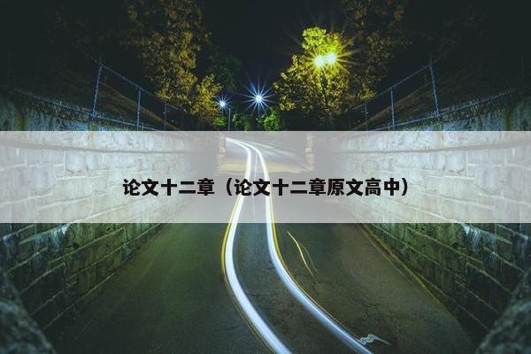 论文十二章（论文十二章原文高中）
