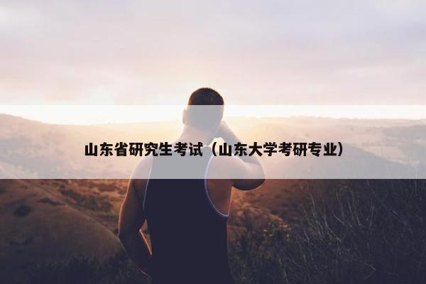 山东省研究生考试（山东大学考研专业）