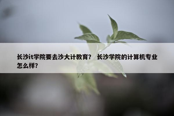 长沙it学院要去沙大计教育？ 长沙学院的计算机专业怎么样？