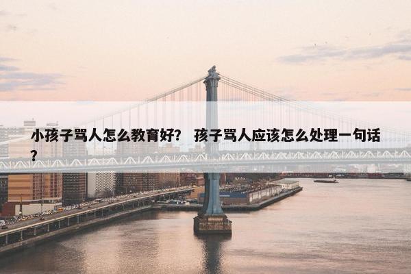 小孩子骂人怎么教育好？ 孩子骂人应该怎么处理一句话？