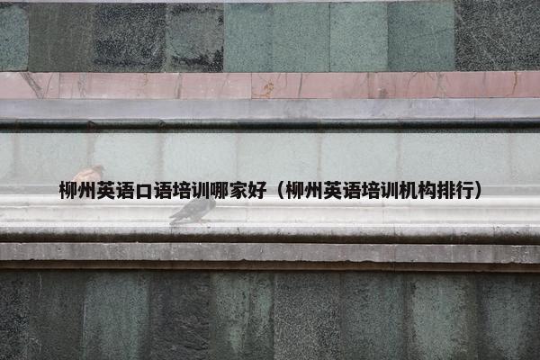 柳州英语口语培训哪家好（柳州英语培训机构排行）