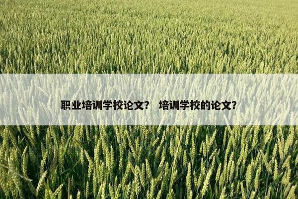 职业培训学校论文？ 培训学校的论文？