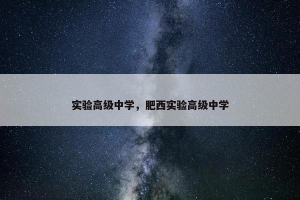 实验高级中学，肥西实验高级中学