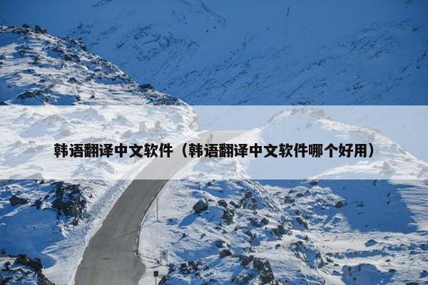 韩语翻译中文软件（韩语翻译中文软件哪个好用）