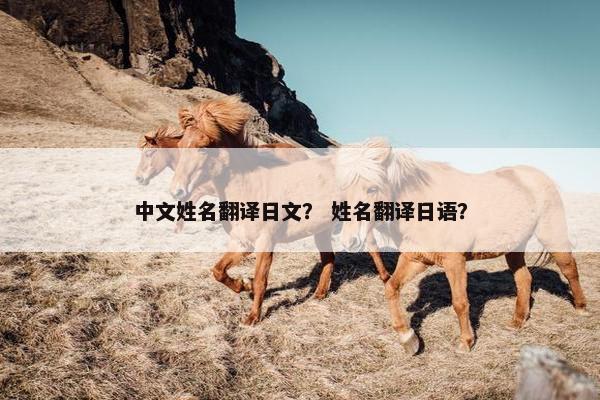 中文姓名翻译日文？ 姓名翻译日语？
