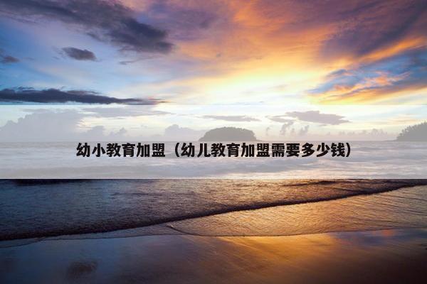 幼小教育加盟（幼儿教育加盟需要多少钱）