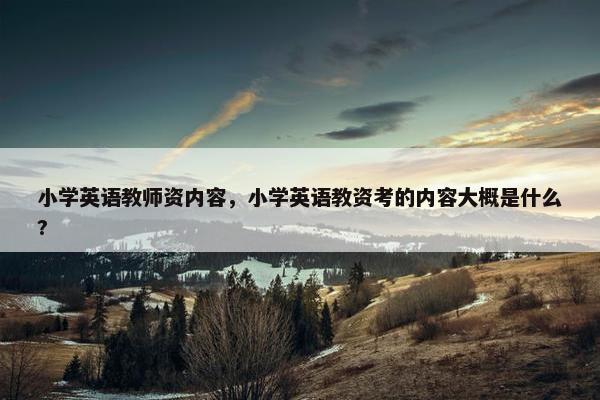 小学英语教师资内容，小学英语教资考的内容大概是什么?