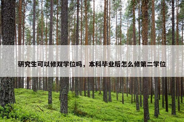 研究生可以修双学位吗，本科毕业后怎么修第二学位