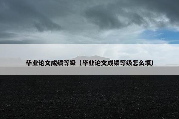 毕业论文成绩等级（毕业论文成绩等级怎么填）