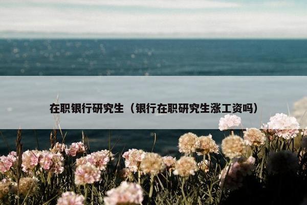 在职银行研究生（银行在职研究生涨工资吗）