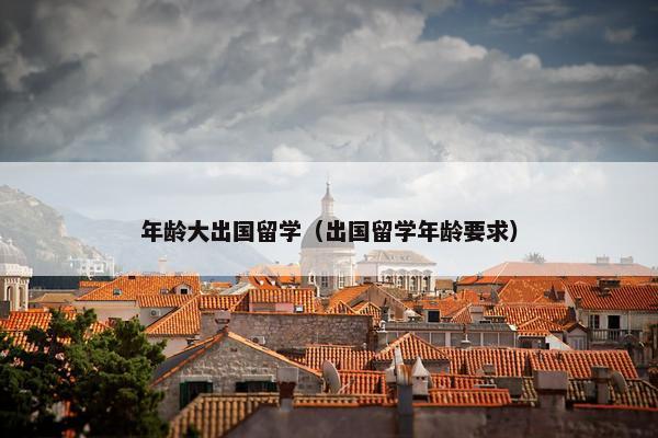 年龄大出国留学（出国留学年龄要求）