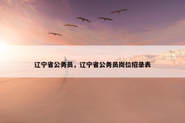 辽宁省公务员，辽宁省公务员岗位招录表