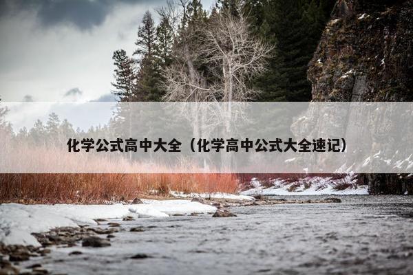 化学公式高中大全（化学高中公式大全速记）