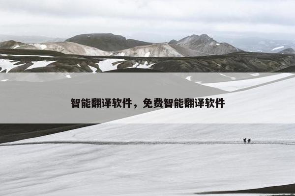 智能翻译软件，免费智能翻译软件