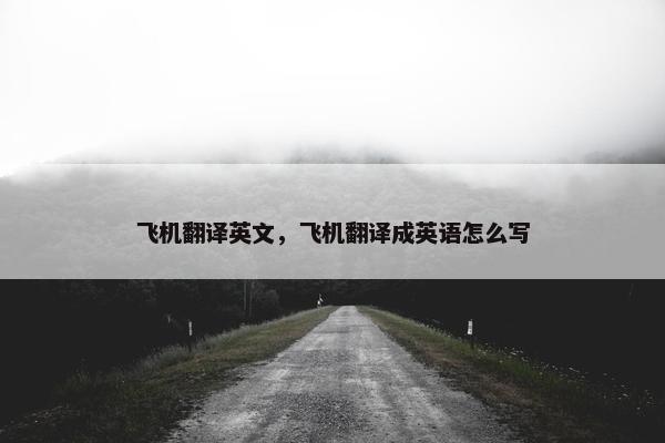 飞机翻译英文，飞机翻译成英语怎么写
