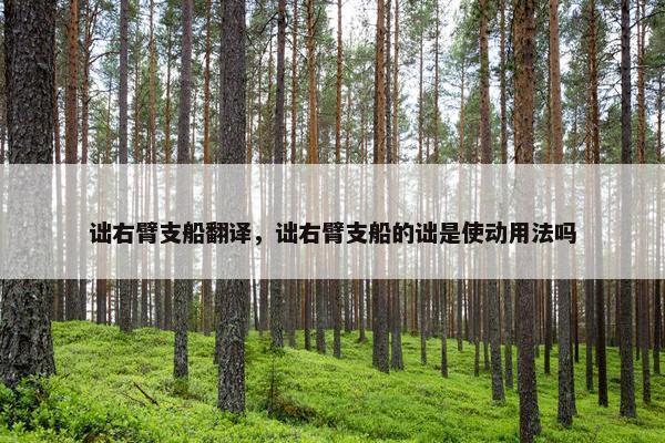 诎右臂支船翻译，诎右臂支船的诎是使动用法吗