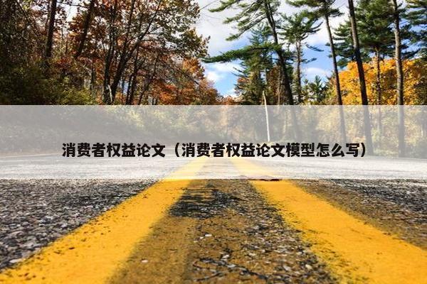 消费者权益论文（消费者权益论文模型怎么写）