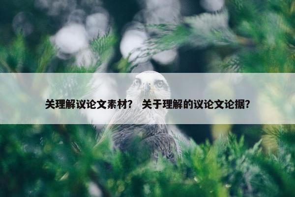 关理解议论文素材？ 关于理解的议论文论据？
