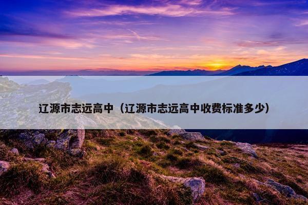 辽源市志远高中（辽源市志远高中收费标准多少）