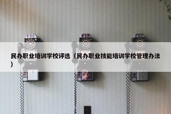 民办职业培训学校评选（民办职业技能培训学校管理办法）