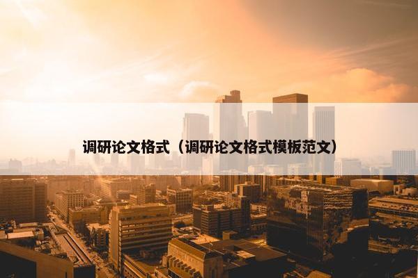 调研论文格式（调研论文格式模板范文）