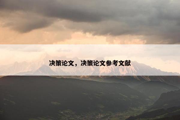 决策论文，决策论文参考文献