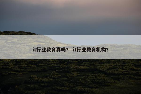 it行业教育真吗？ it行业教育机构？